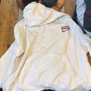Nike White Hoodie with Embroidered Logo